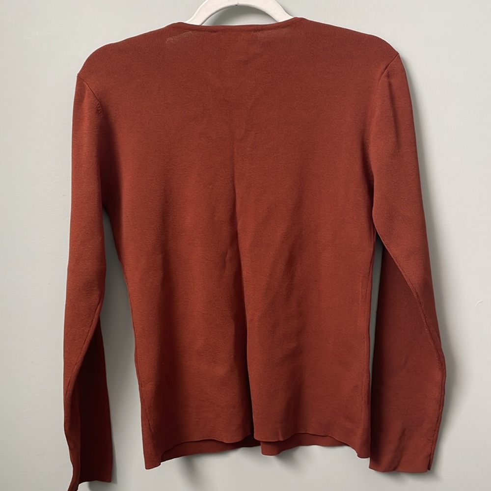 Beaded V-Neck Rust Top - Picture 7 of 7